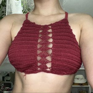 Halter bikini top - knitted style